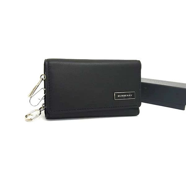 Burberry Leather Triple Key Holder Black
